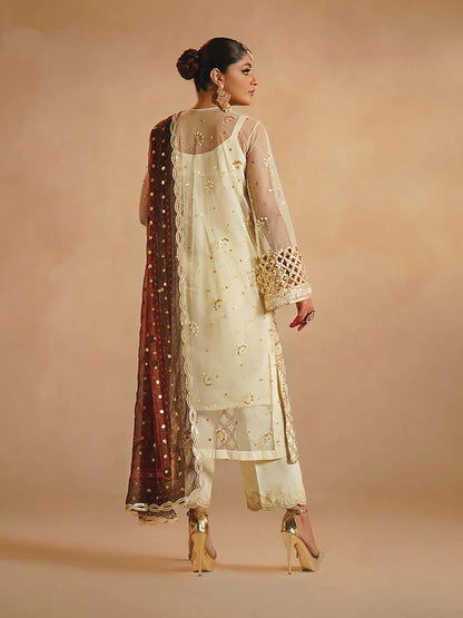 Nayab by Myeesha Embroidered Net Unstitched 3Pc Suit MF23-03 Dur-e-Najaf - Riwayat-e-khas