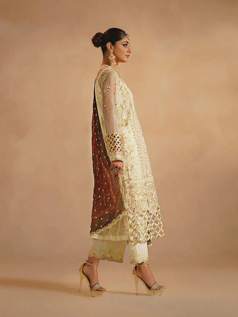 Nayab by Myeesha Embroidered Net Unstitched 3Pc Suit MF23-03 Dur-e-Najaf - Riwayat-e-khas