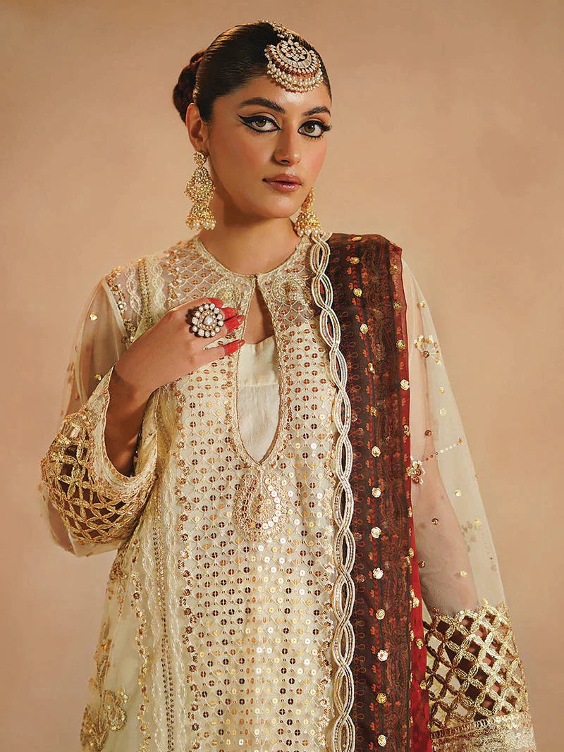 Nayab by Myeesha Embroidered Net Unstitched 3Pc Suit MF23-03 Dur-e-Najaf - Riwayat-e-khas