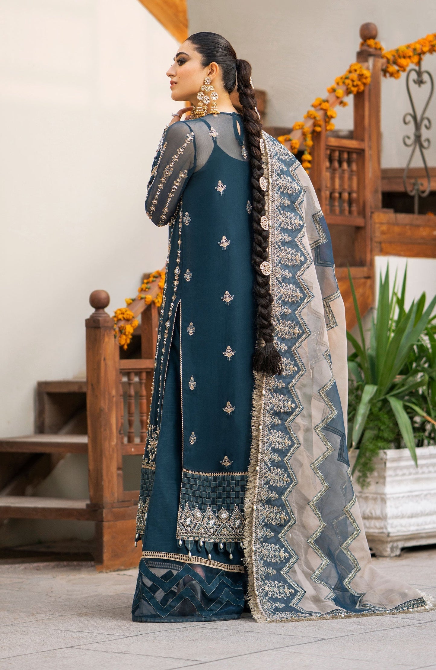 Zarin by Eleshia Embroidered Bamber 3Pc Suit D-06 Mayura - Riwayat-e-khas