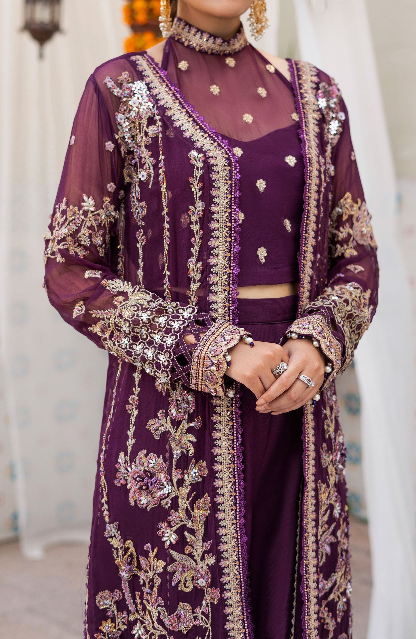 Zarin by Eleshia Embroidered Bamber 3Pc Suit D-07 Medea - Riwayat-e-khas