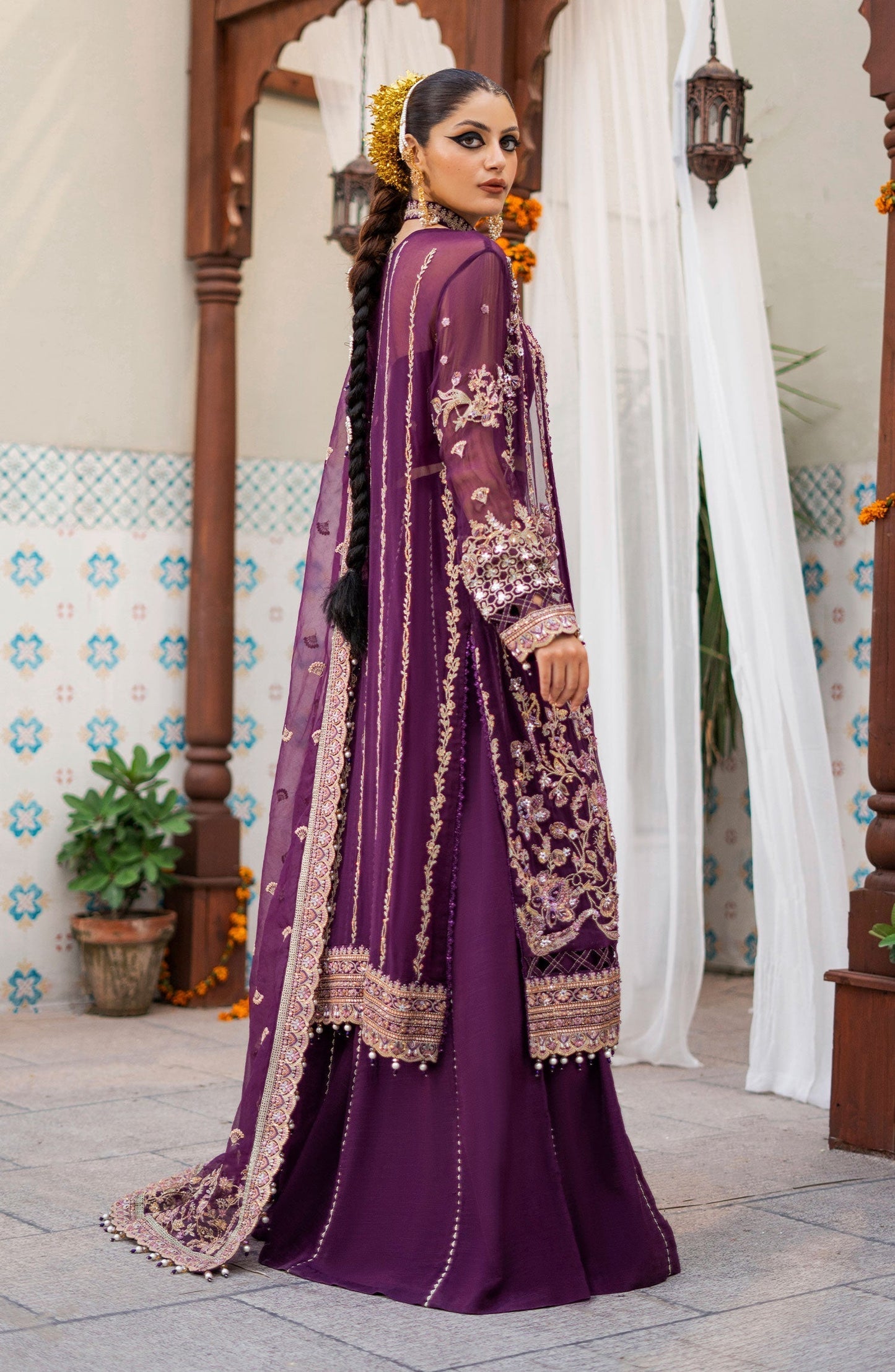 Zarin by Eleshia Embroidered Bamber 3Pc Suit D-07 Medea - Riwayat-e-khas