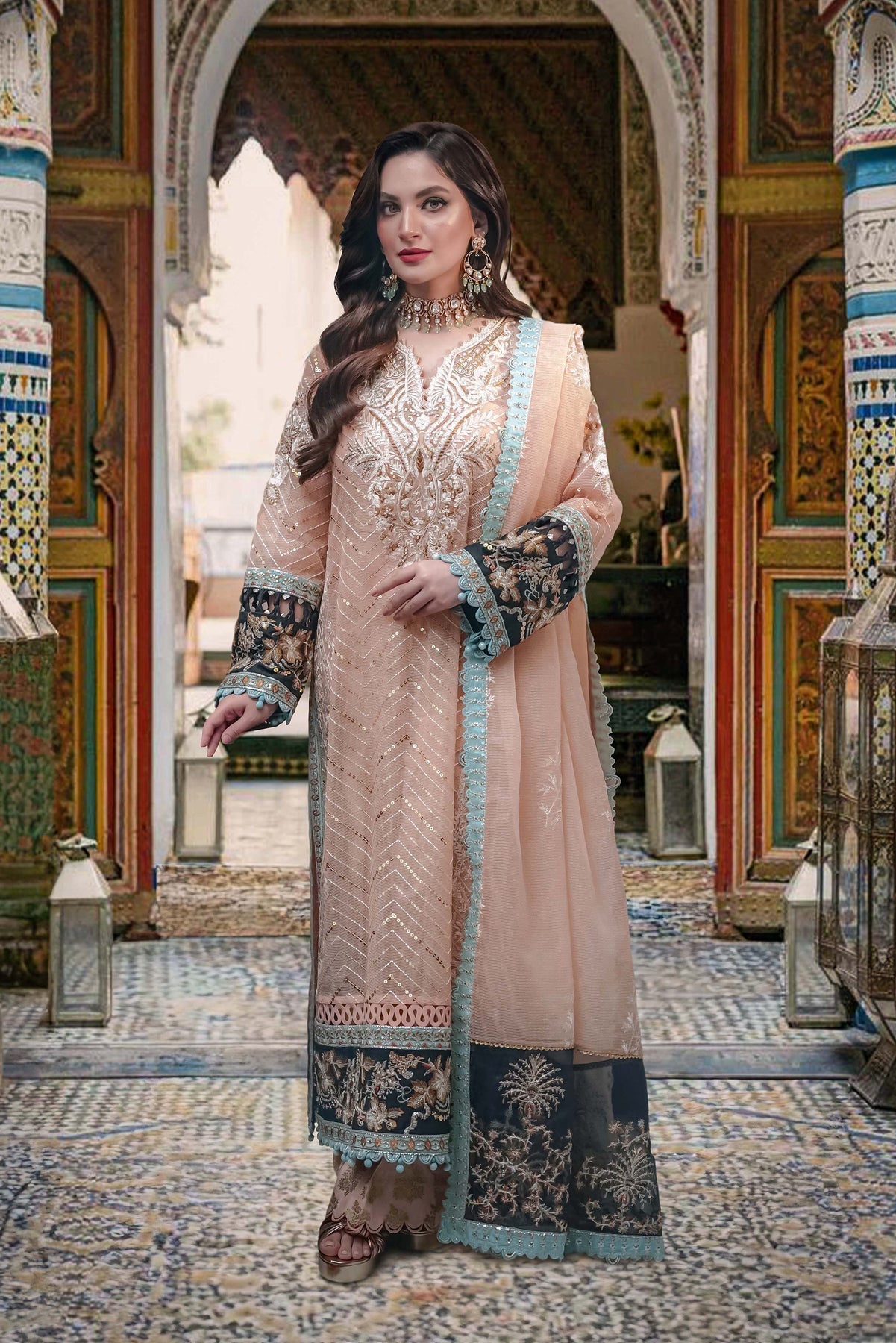 Sable Vogue Embroidered Net 4 Piece Suit FC-01-23 - Riwayat-e-khas