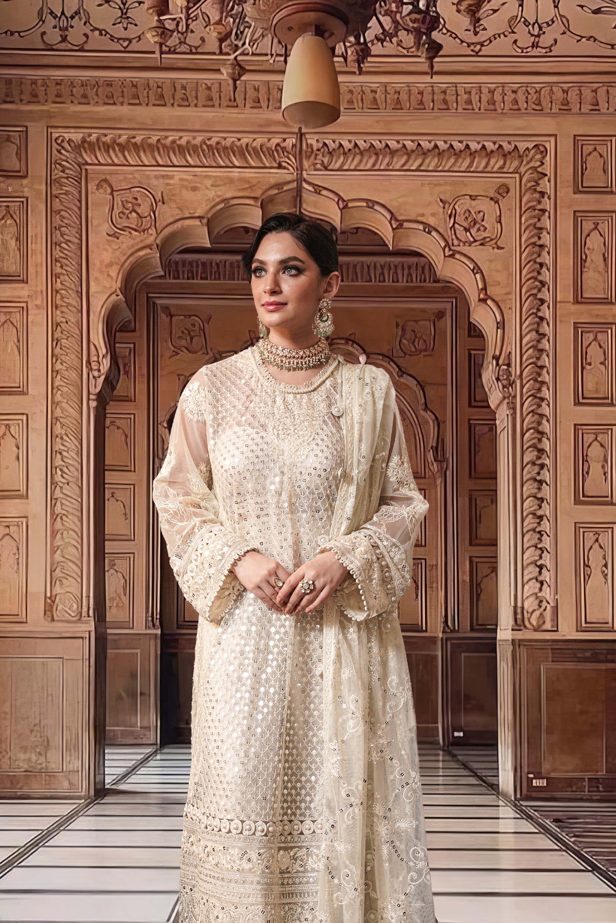 Sable Vogue Embroidered Net 4 Piece Suit FC-02-23 - Riwayat-e-khas