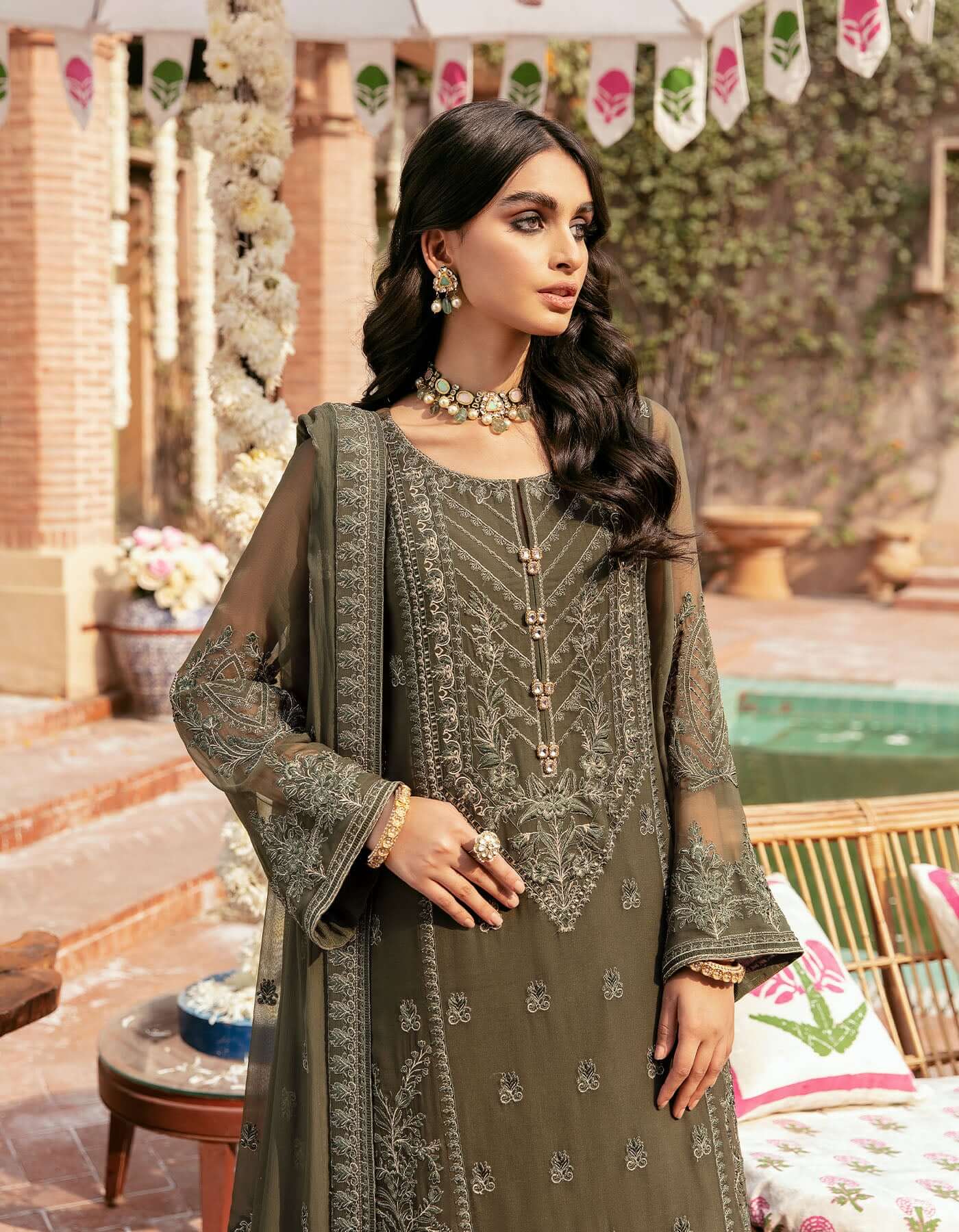 SIFA Crinkle Chiffon Embroidered 3Pc Suit - GHAZAL - Riwayat-e-khas