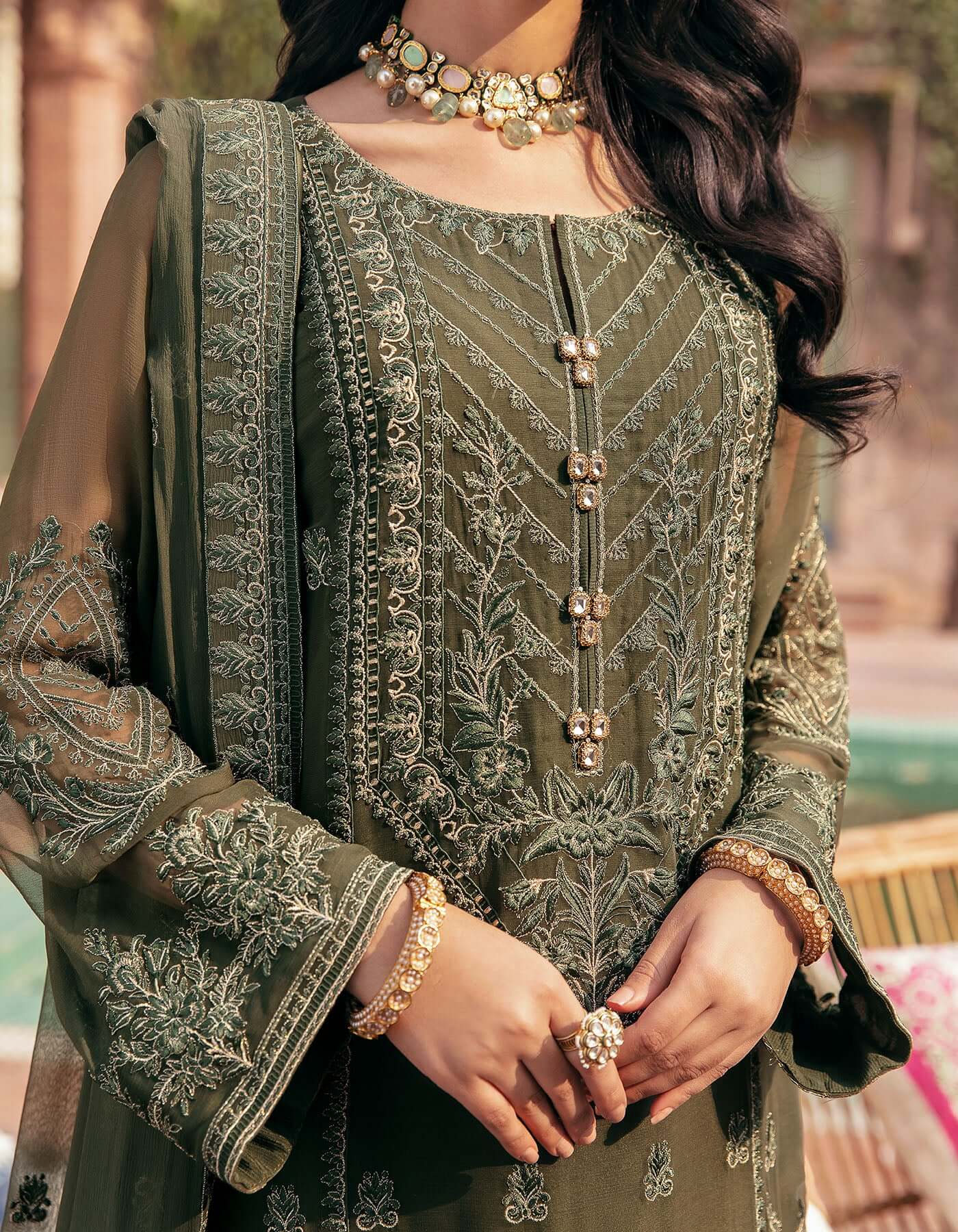 SIFA Crinkle Chiffon Embroidered 3Pc Suit - GHAZAL - Riwayat-e-khas