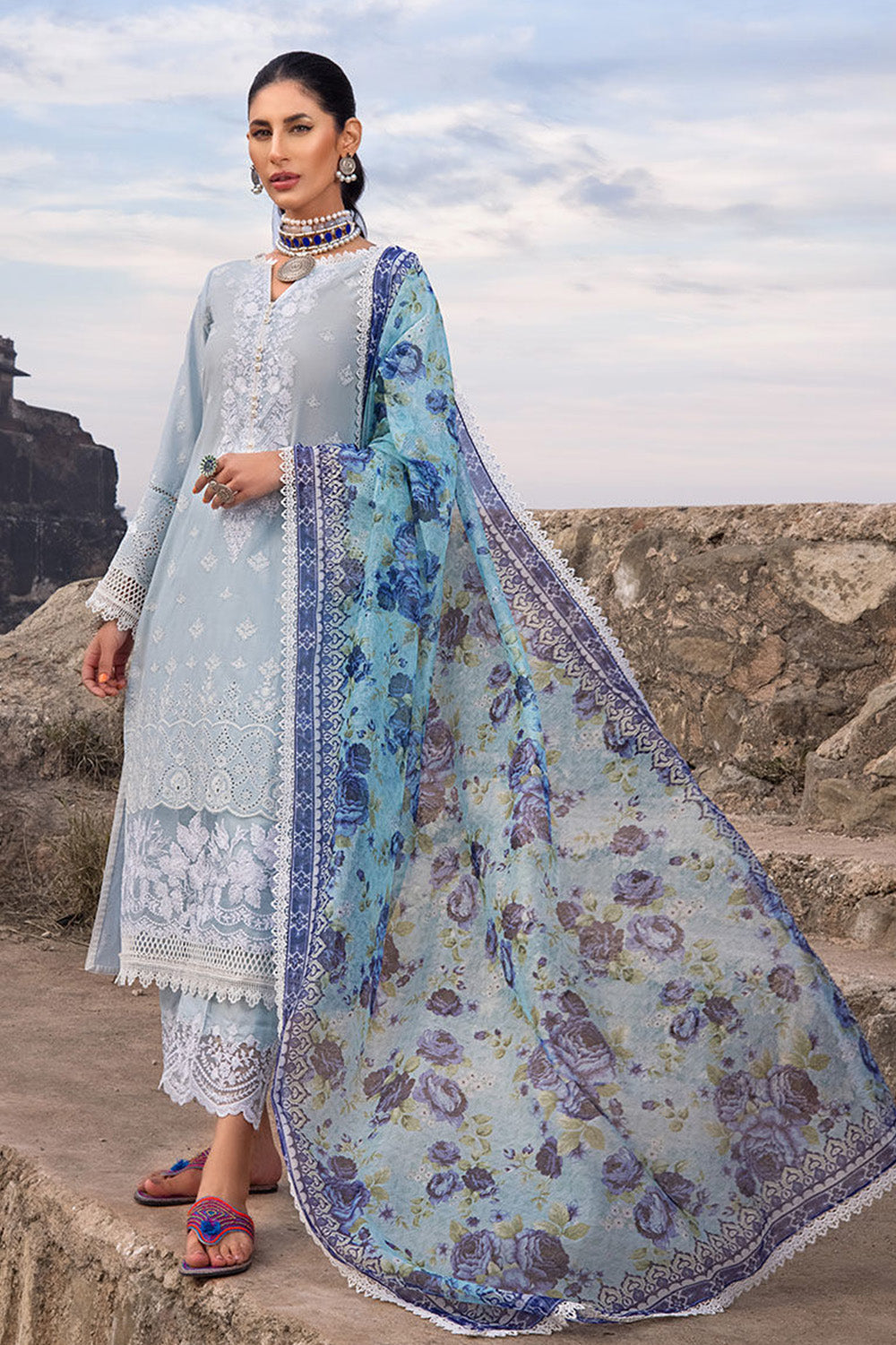 Zainab Chottani Luxury Chikankari Lawn Collection 2022 - AZAL 1-B - TC-71 - Riwayat-e-khas