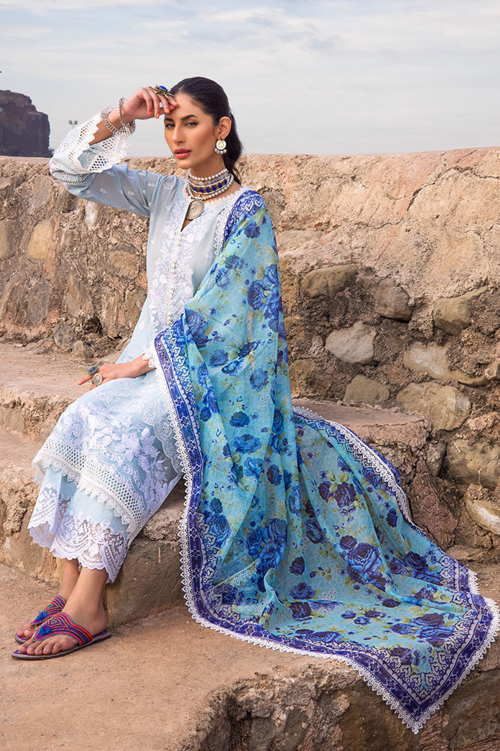 Zainab Chottani Luxury Chikankari Lawn Collection 2022 - AZAL 1-B - TC-71 - Riwayat-e-khas