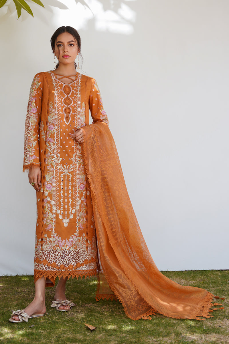 QALAMKAR QLINEKARI-RT-04 ALAINA-LAWN COLLECTION'23 - Riwayat-e-khas