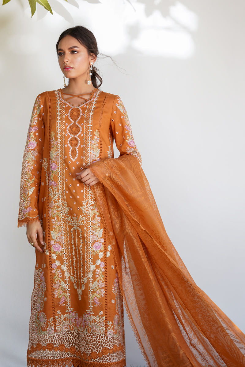 QALAMKAR QLINEKARI-RT-04 ALAINA-LAWN COLLECTION'23 - Riwayat-e-khas