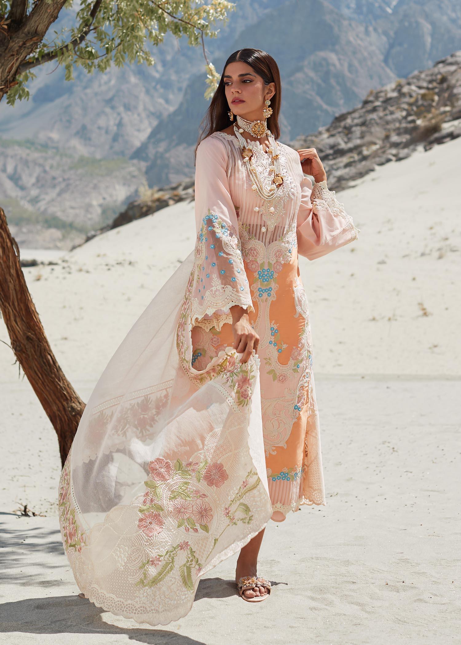 CRIMSON LUXE LAWN Marori Dreams - D8 B UNSTITCHED - Riwayat-e-khas