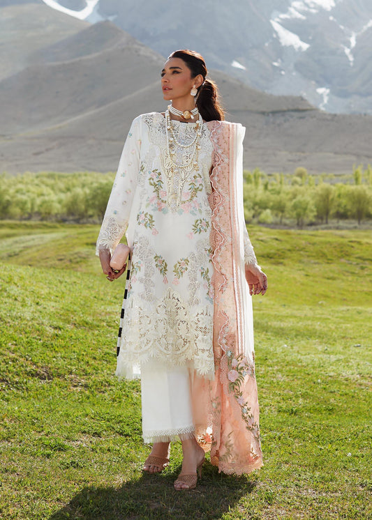 CRIMSON LUXE LAWN Summer in the Meadows - D1 A Stitched - Riwayat-e-khas