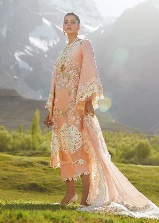 CRIMSON LUXE LAWN Summer in the Meadows - D1 B Stitched - Riwayat-e-khas