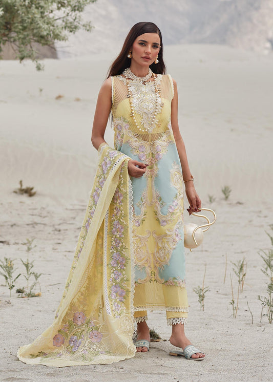 CRIMSON LUXE LAWN Marori Dreams - D8 A STITCHED - Riwayat-e-khas