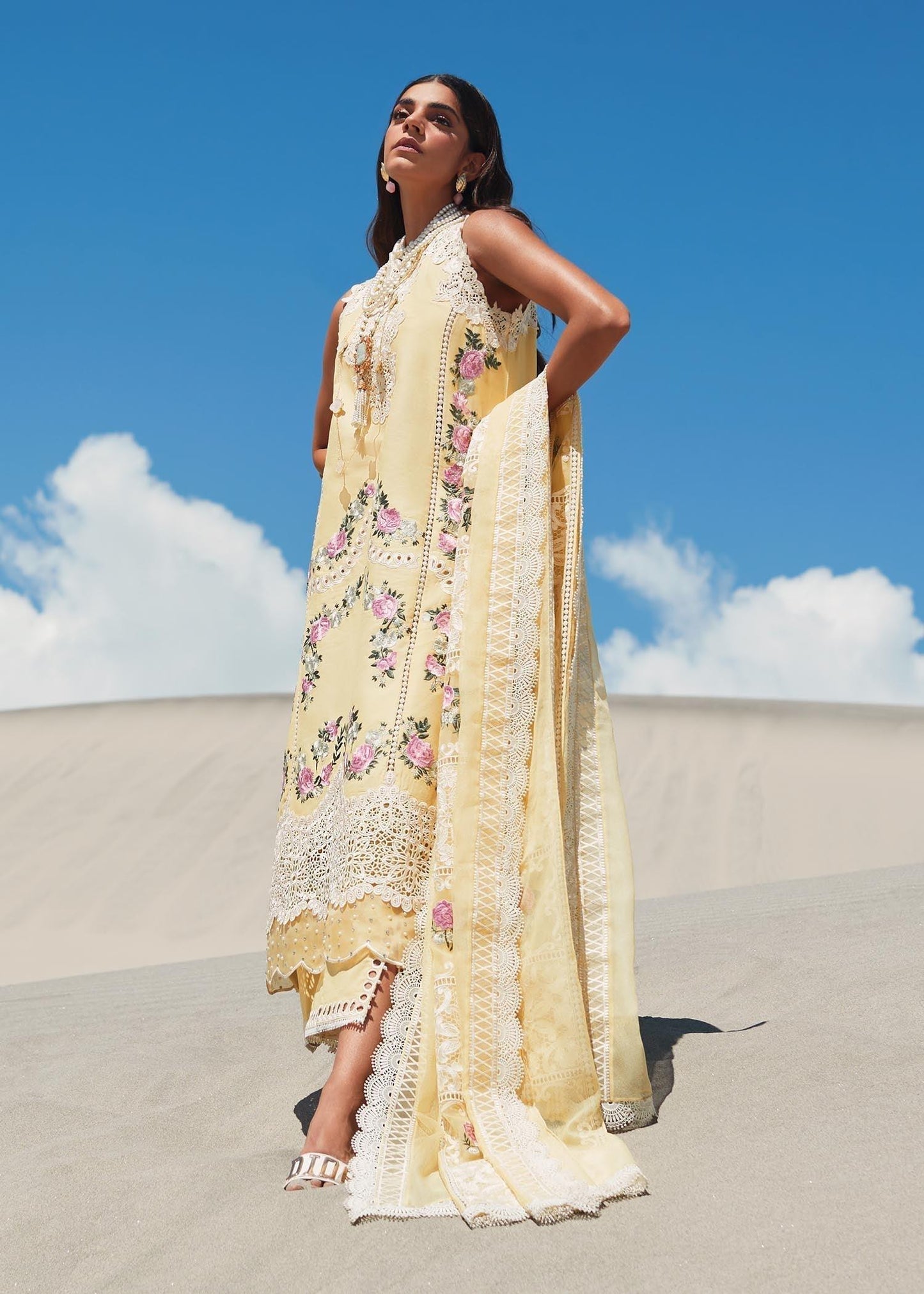 CRIMSON LUXE LAWN Serendipity - D3 A Stitched - Riwayat-e-khas