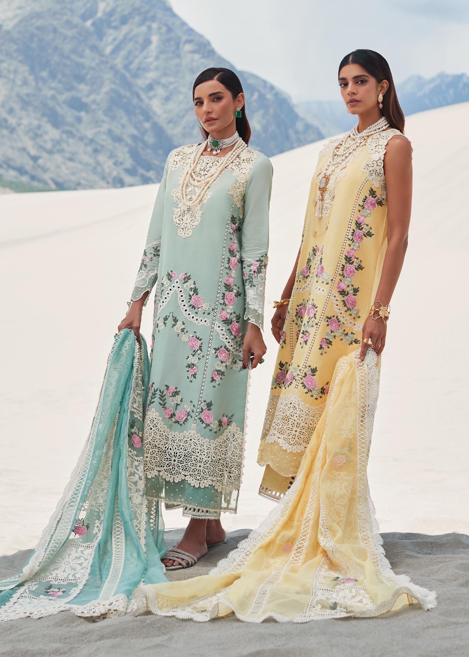 CRIMSON LUXE LAWN Serendipity - D3 A Stitched - Riwayat-e-khas