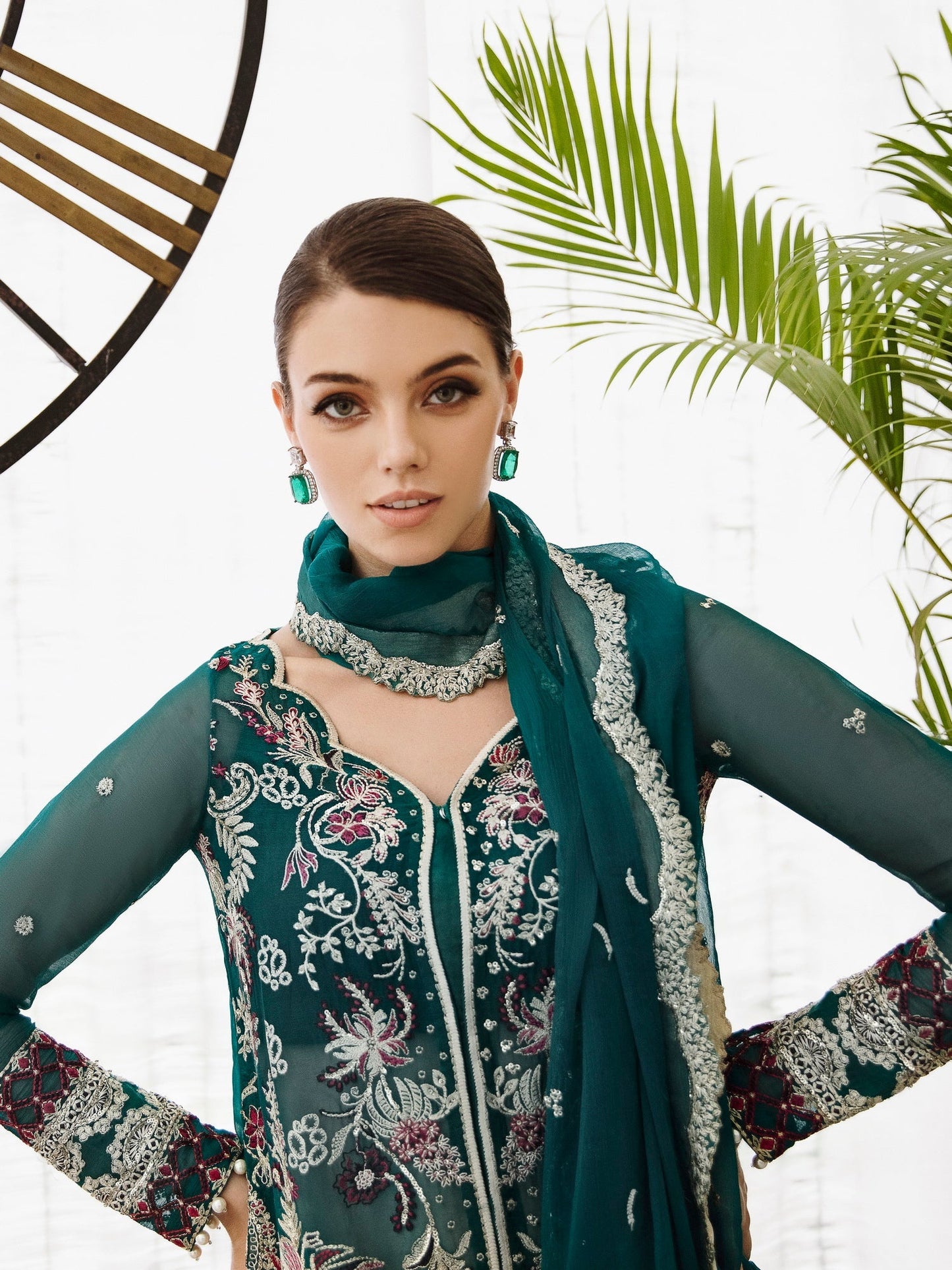 Saad Shaikh Ella Unstitched Embroidered Luxury Chiffon 3Pc Suit DSG-06 - Riwayat-e-khas