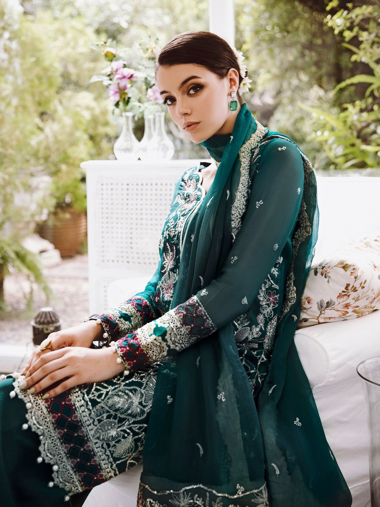 Saad Shaikh Ella Unstitched Embroidered Luxury Chiffon 3Pc Suit DSG-06 - Riwayat-e-khas