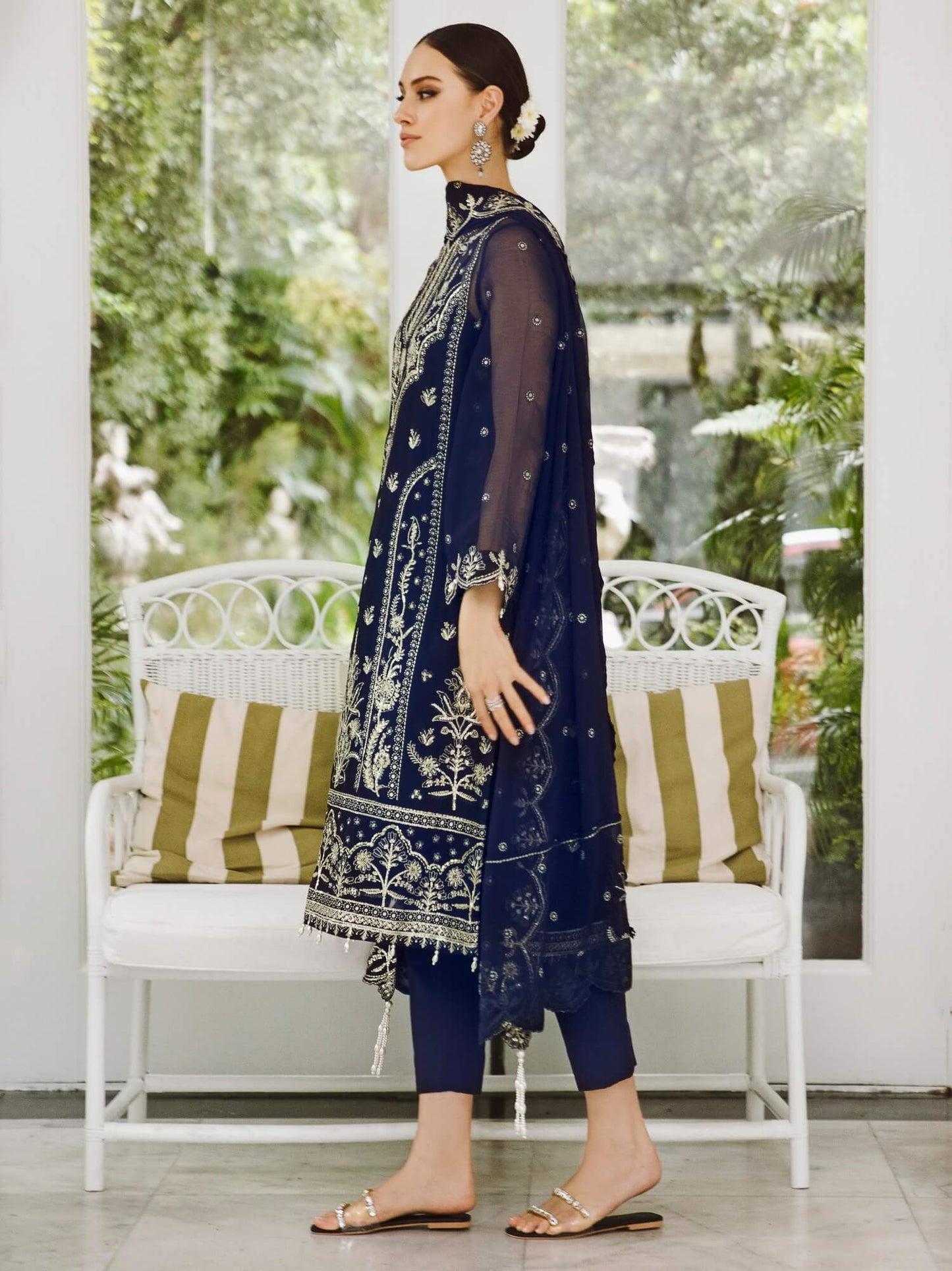 Saad Shaikh Ella Unstitched Embroidered Luxury Chiffon 3Pc Suit DSG-10 - Riwayat-e-khas