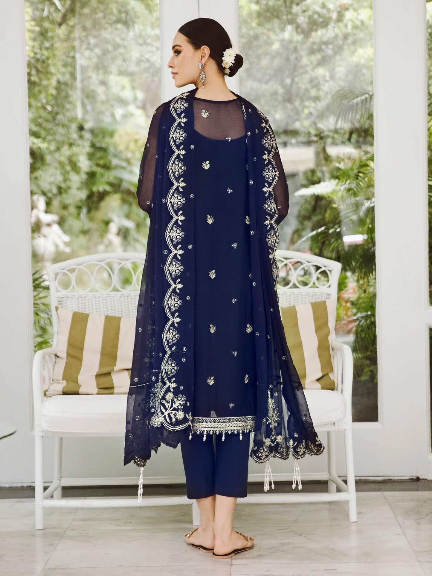 Saad Shaikh Ella Unstitched Embroidered Luxury Chiffon 3Pc Suit DSG-10 - Riwayat-e-khas