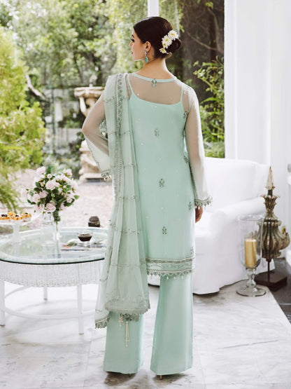 Saad Shaikh Ella Unstitched Embroidered Luxury Chiffon 3Pc Suit DSG-07 - Riwayat-e-khas