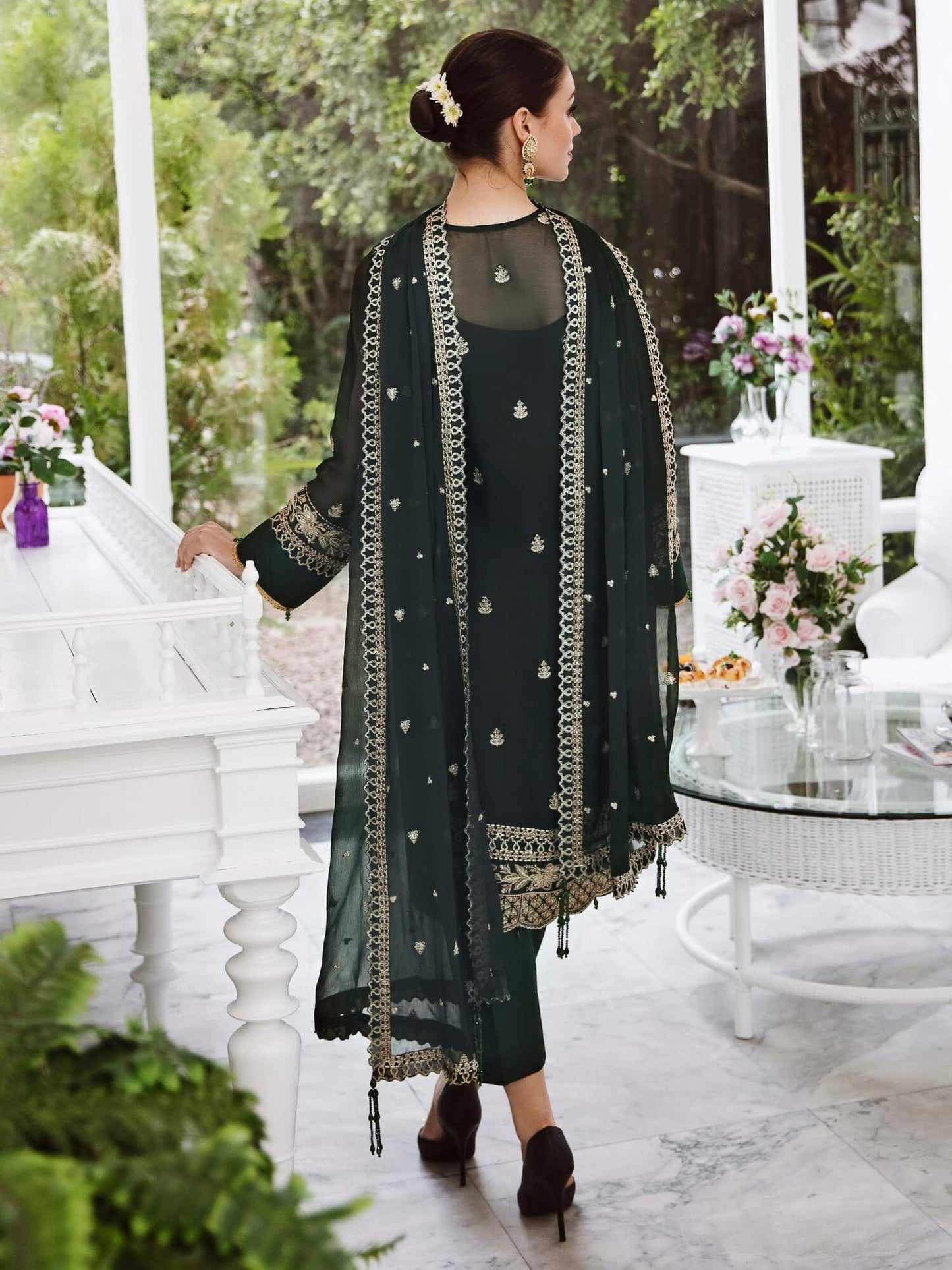 Saad Shaikh Ella Unstitched Embroidered Luxury Chiffon 3Pc Suit DSG-09 - Riwayat-e-khas