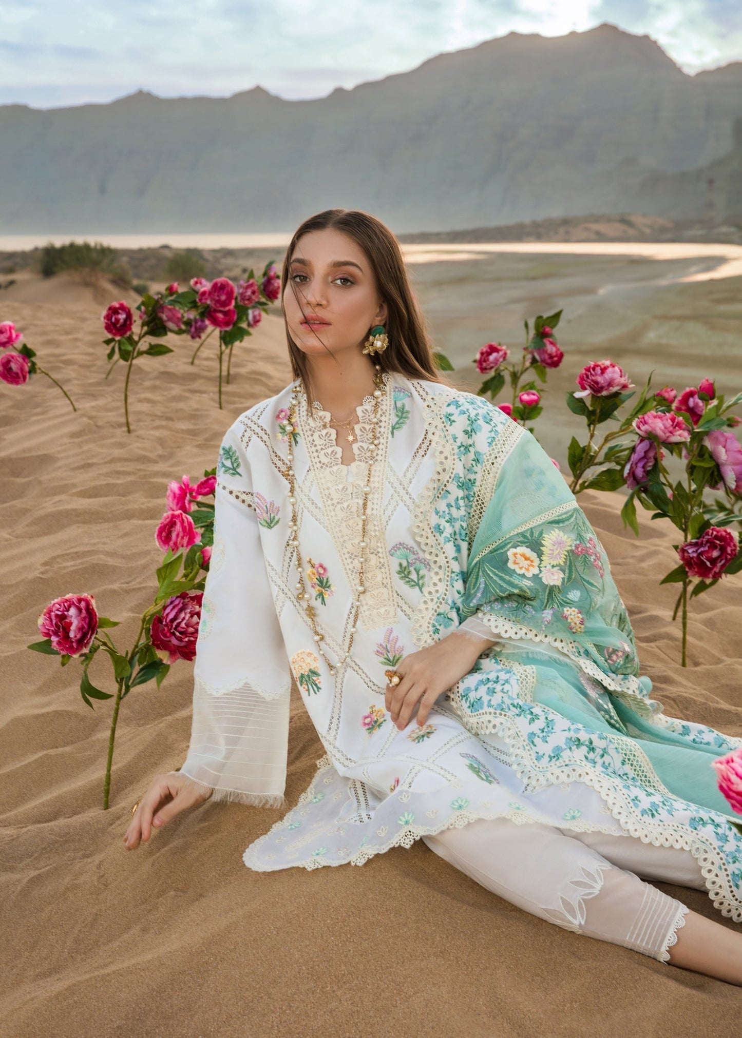 CRIMSON Embroidered Lawn Summer Collection D1-A - Riwayat-e-khas