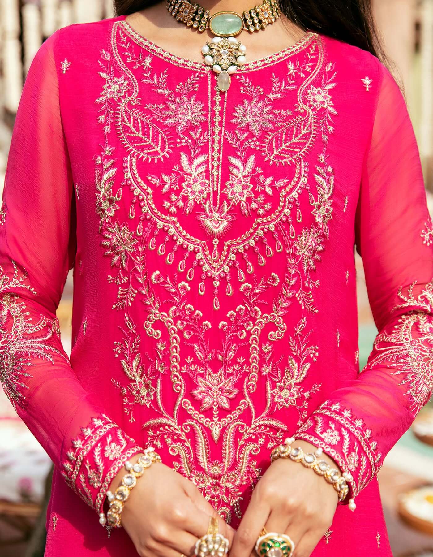 SIFA Crinkle Chiffon Embroidered 3Pc Suit - LAILA - Riwayat-e-khas