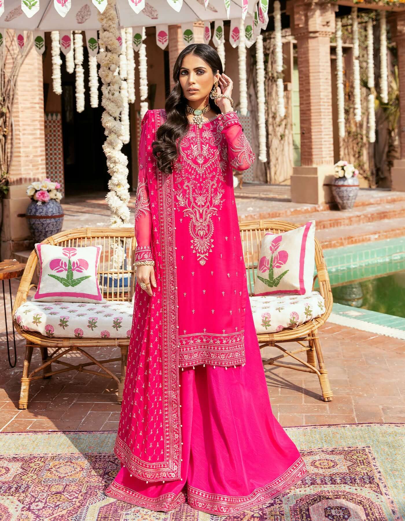 SIFA Crinkle Chiffon Embroidered 3Pc Suit - LAILA - Riwayat-e-khas