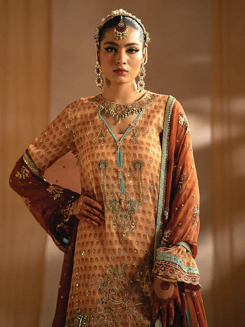 Nayab by Myeesha Embroidered Masuri Unstitched 3Pc Suit MF23-04 Marjan - Riwayat-e-khas