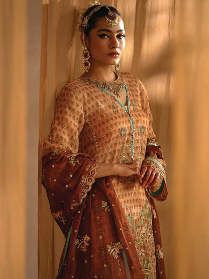 Nayab by Myeesha Embroidered Masuri Unstitched 3Pc Suit MF23-04 Marjan - Riwayat-e-khas