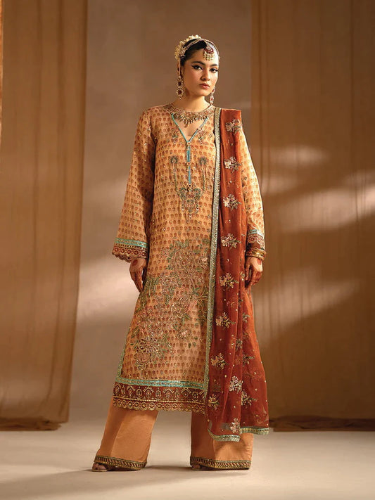 Nayab by Myeesha Embroidered Masuri Unstitched 3Pc Suit MF23-04 Marjan - Riwayat-e-khas