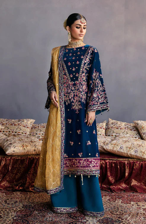 Emaan Adeel Makhmal Embroidered Velvet 3Pc Suit MK-01 SUFINA - Riwayat-e-khas