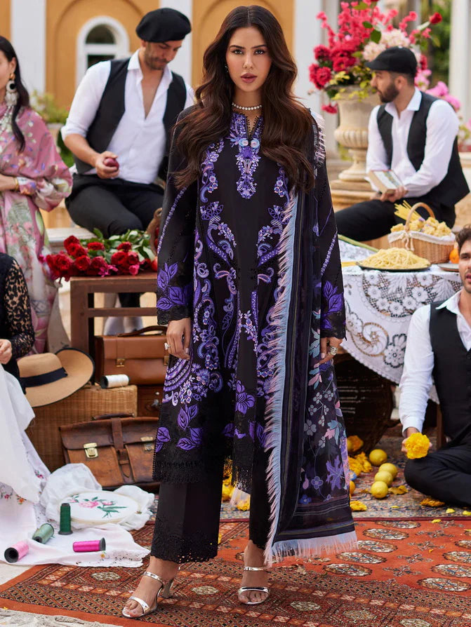 Mushq Te Amo Embroidered Lawn 3Pc Suit MSL-2410 Sardinia Splendor