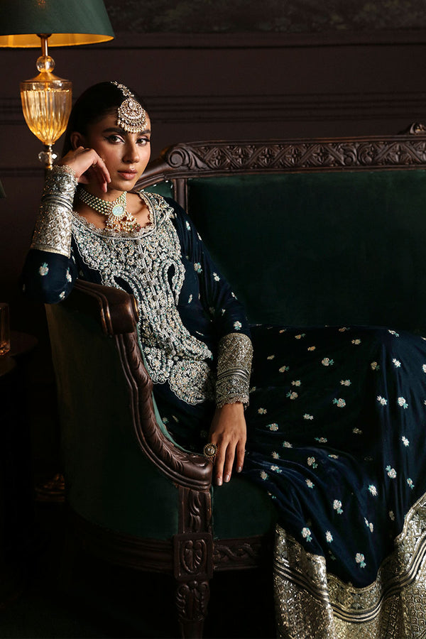 Niloufer by Mushq Embroidered Velvet Unstitched 3Pc Suit MV23-01 ROYAN - Riwayat-e-khas