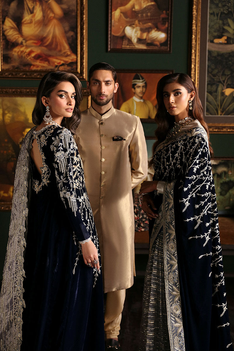 Niloufer by Mushq Embroidered Velvet Unstitched 3Pc Suit MV23-03 YASMIN - Riwayat-e-khas