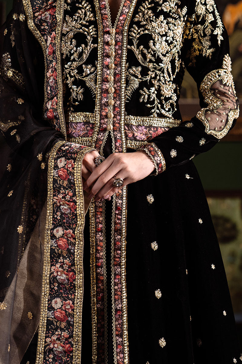 Niloufer by Mushq Embroidered Velvet Unstitched 3Pc Suit MV23-05 PARI - Riwayat-e-khas