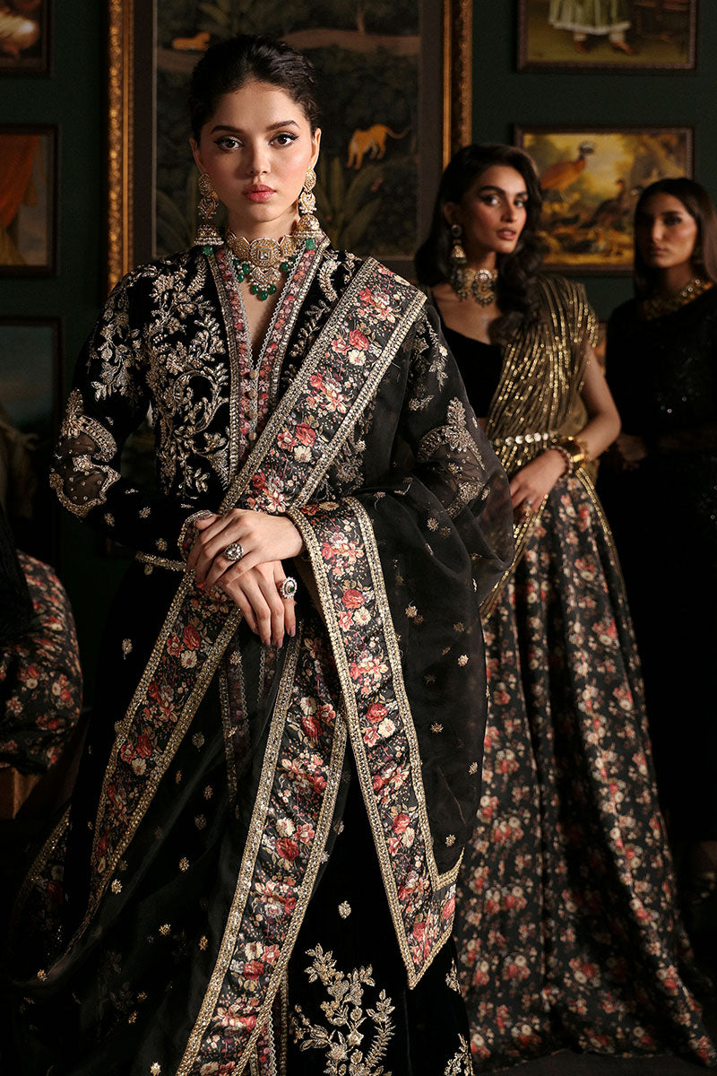 Niloufer by Mushq Embroidered Velvet Unstitched 3Pc Suit MV23-05 PARI - Riwayat-e-khas