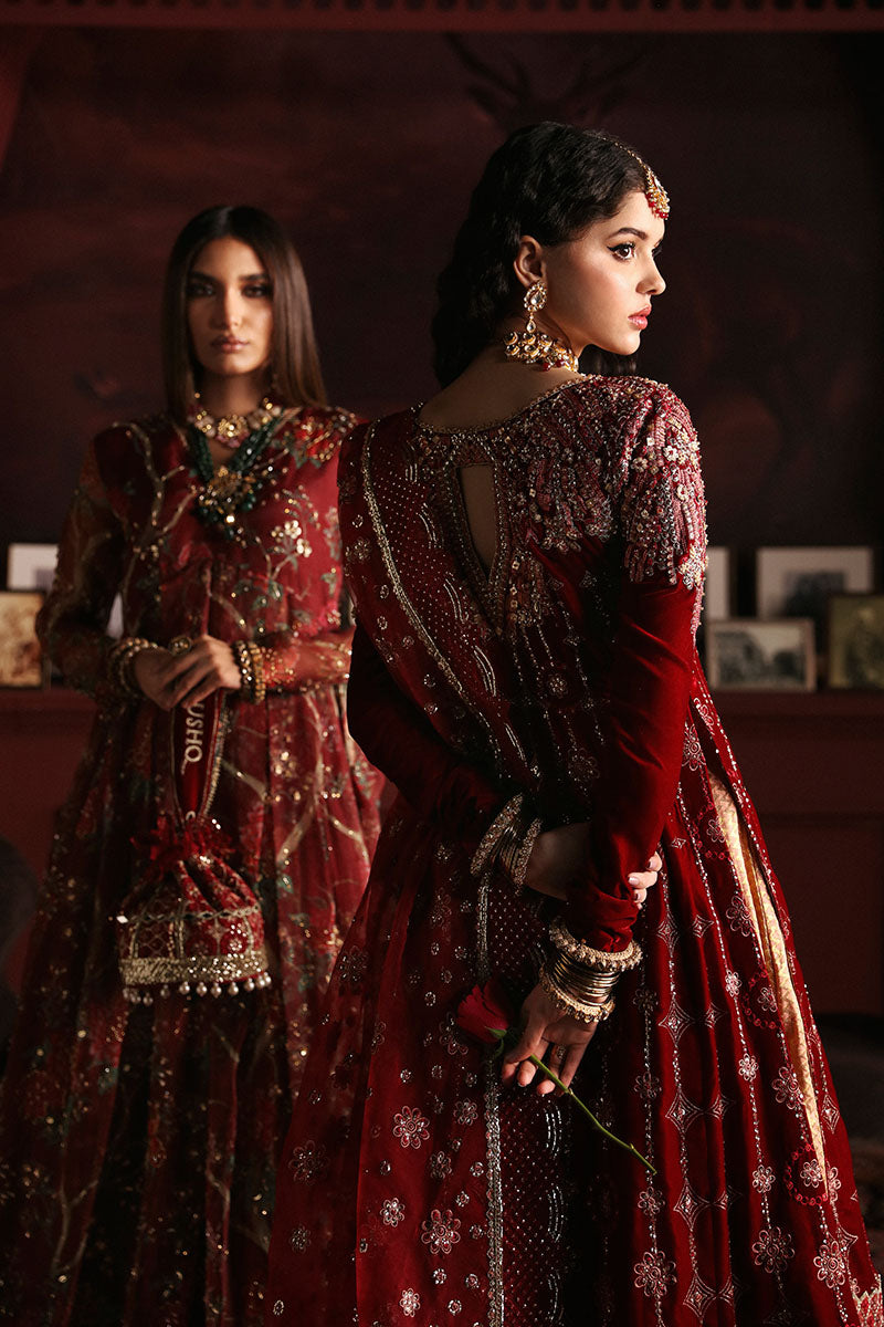 Niloufer by Mushq Embroidered Velvet Unstitched 3Pc Suit MV23-08 FARAH - Riwayat-e-khas