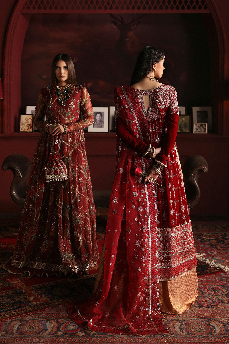 Niloufer by Mushq Embroidered Velvet Unstitched 3Pc Suit MV23-08 FARAH - Riwayat-e-khas