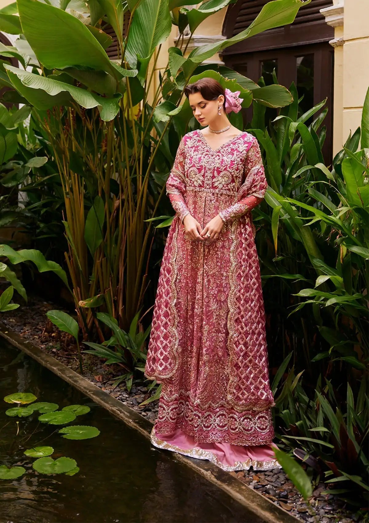 Mushq Stardust Embroidered Net Unstitched 3Pc Suit MN23-07 Cupid - Riwayat-e-khas