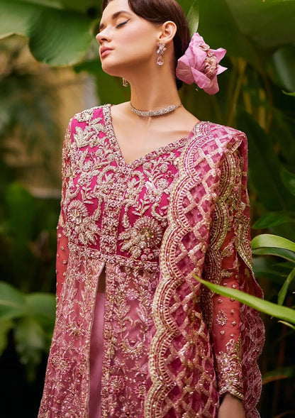 Mushq Stardust Embroidered Net Unstitched 3Pc Suit MN23-07 Cupid - Riwayat-e-khas