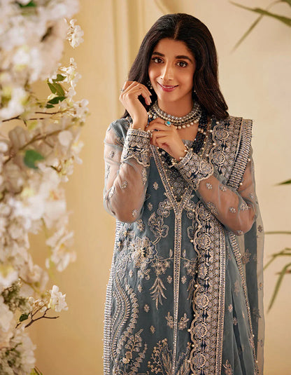 SIFA Sajli Festive Formal Embroidered 3Pc Suit S03 - ICE SAGE - Riwayat-e-khas