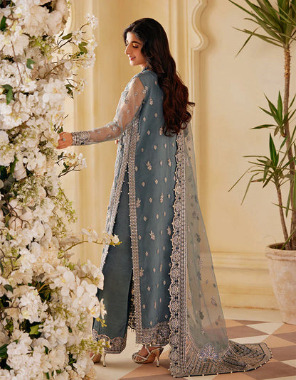 SIFA Sajli Festive Formal Embroidered 3Pc Suit S03 - ICE SAGE - Riwayat-e-khas