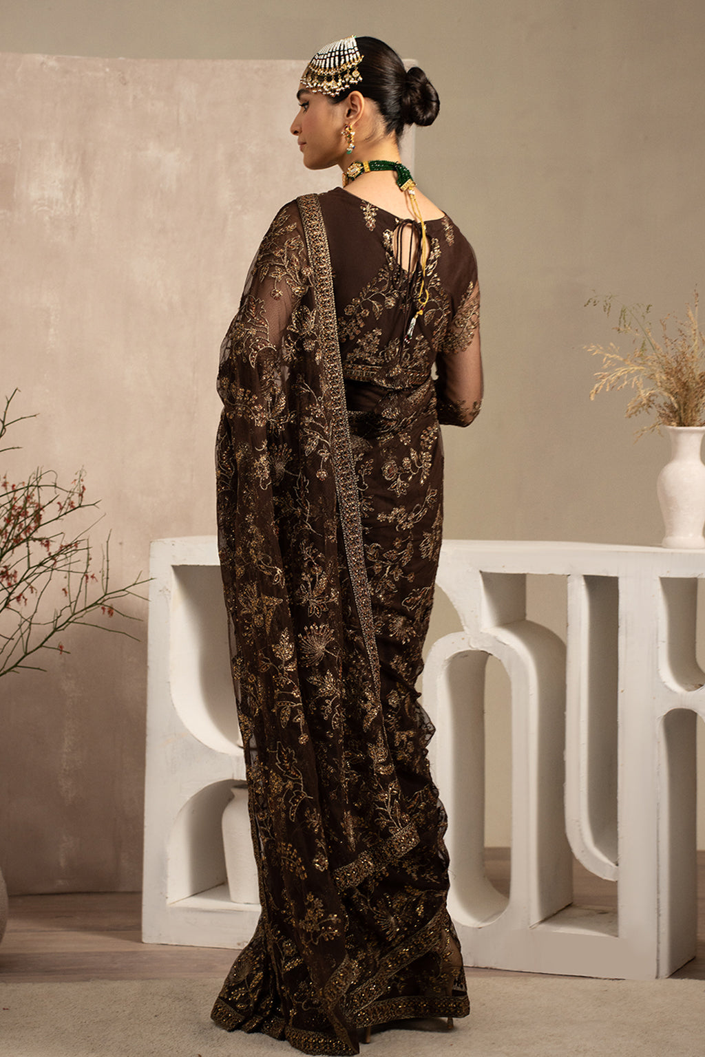 Naqsh by Zarif Unstitched Festive Formal 3 Piece Suit ZRN-01 SIYAH - Riwayat-e-khas