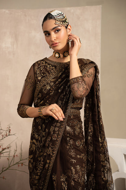 Naqsh by Zarif Unstitched Festive Formal 3 Piece Suit ZRN-01 SIYAH - Riwayat-e-khas