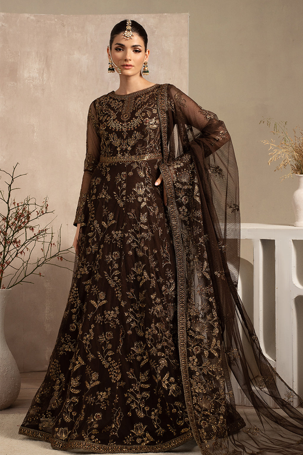 Naqsh by Zarif Unstitched Festive Formal 3 Piece Suit ZRN-01 SIYAH - Riwayat-e-khas