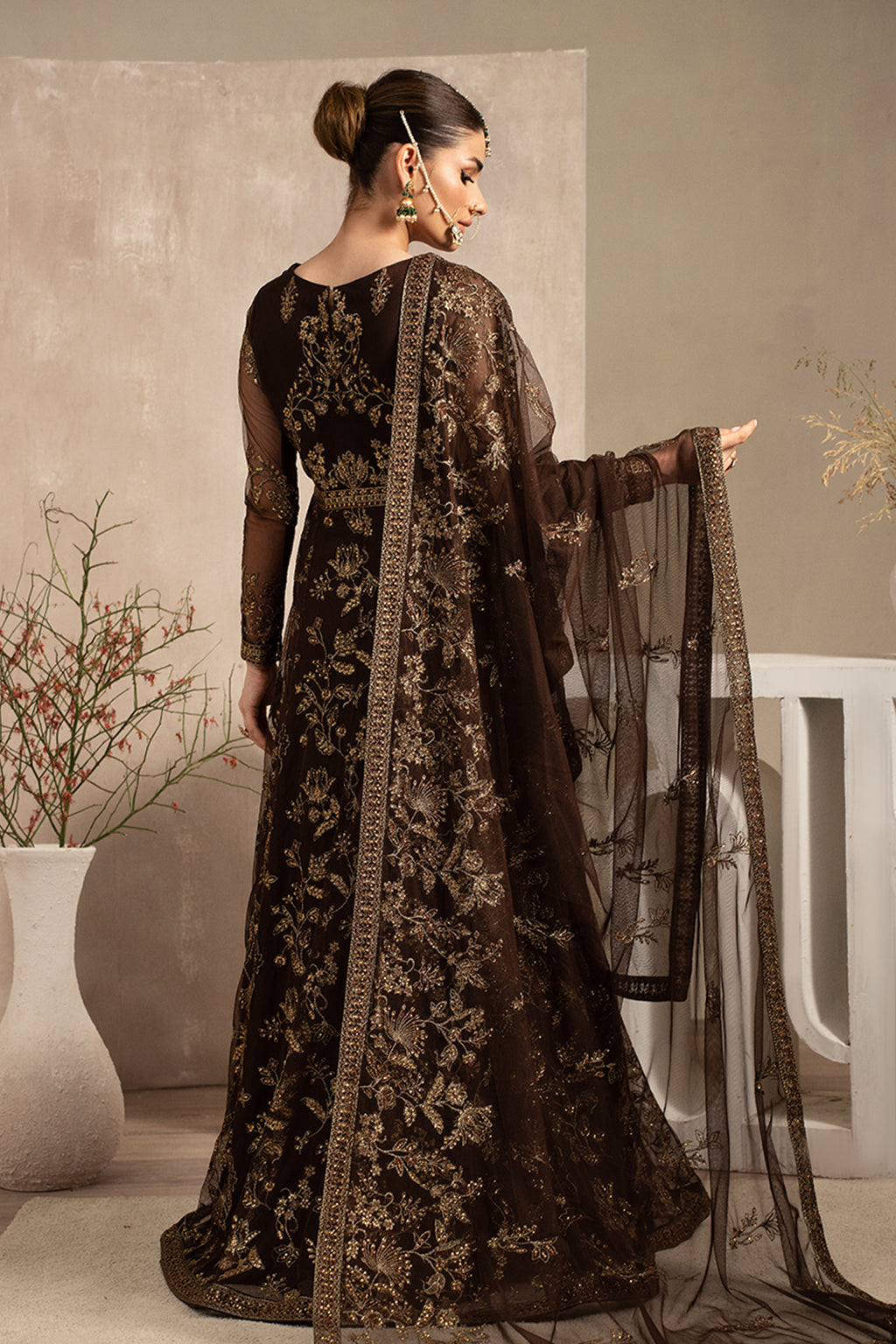 Naqsh by Zarif Unstitched Festive Formal 3 Piece Suit ZRN-01 SIYAH - Riwayat-e-khas