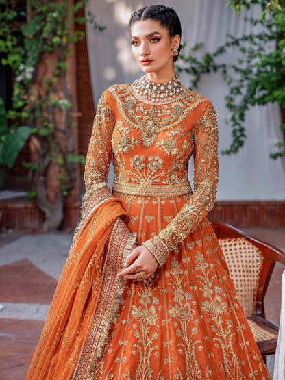 Akbar Aslam Mastani Embroidered Net 3Pc Suit - MAHJABEEN - Riwayat-e-khas