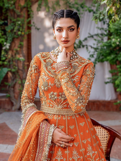 Akbar Aslam Mastani Embroidered Net 3Pc Suit - MAHJABEEN - Riwayat-e-khas